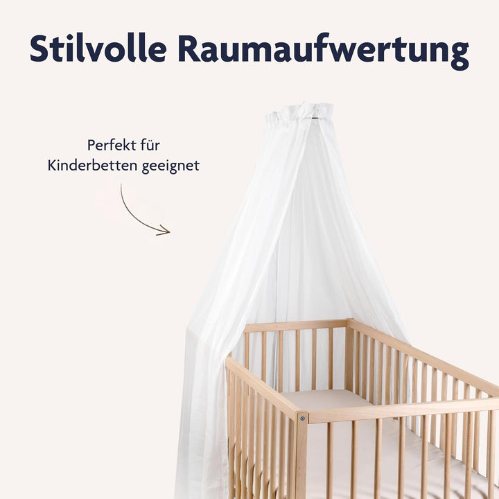 Julius Zöllner Betthimmel aus Voile – für Babybett & Kinderbett – Kinderzimmer Deko – Ivory, Ivory