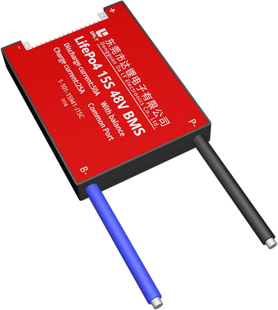 DALY BMS 15S 48V 50A LiFePO4 Batterieschutzmodul PCB Schutzplatine mit Balance-Leitungen Drähte BMS