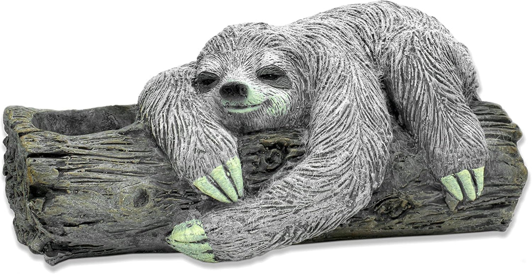 DARO DEKO Tier Figur in Stein-Optik (Faultier liegend bepflanzbar 49 x 22cm), Faultier Liegend Bepfl