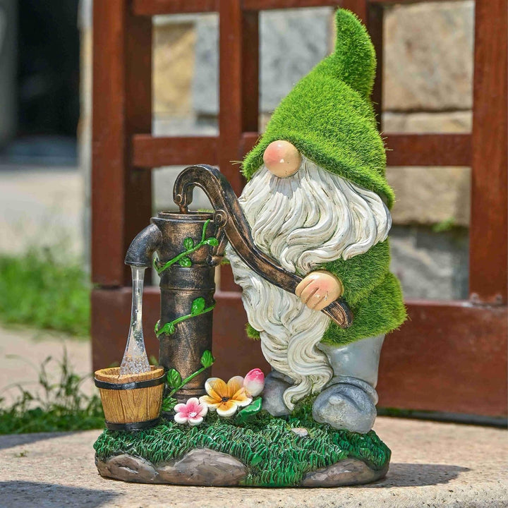 TERESA'S COLLECTIONS 21cm Gartendeko für Draussen,Gartenzwerg lustig Wetterfest Figur,Gartenzwerge f