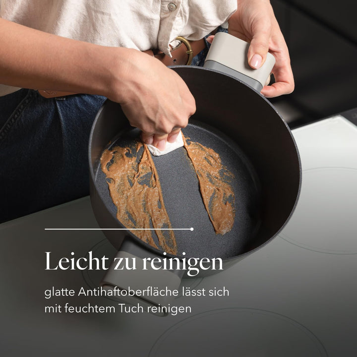 FLORINA Aluminiumtopf Serrano 2,1 l 20 cm I Töpfe mit Soft-Touch-Griffen I Leichter und langlebiger