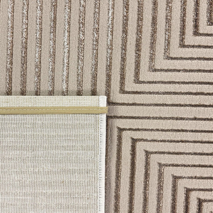 Teppich-Traum Teppich für Wohnzimmer Esszimmer Schlafzimmer 3D-Relief modern geometrisch pflegeleich
