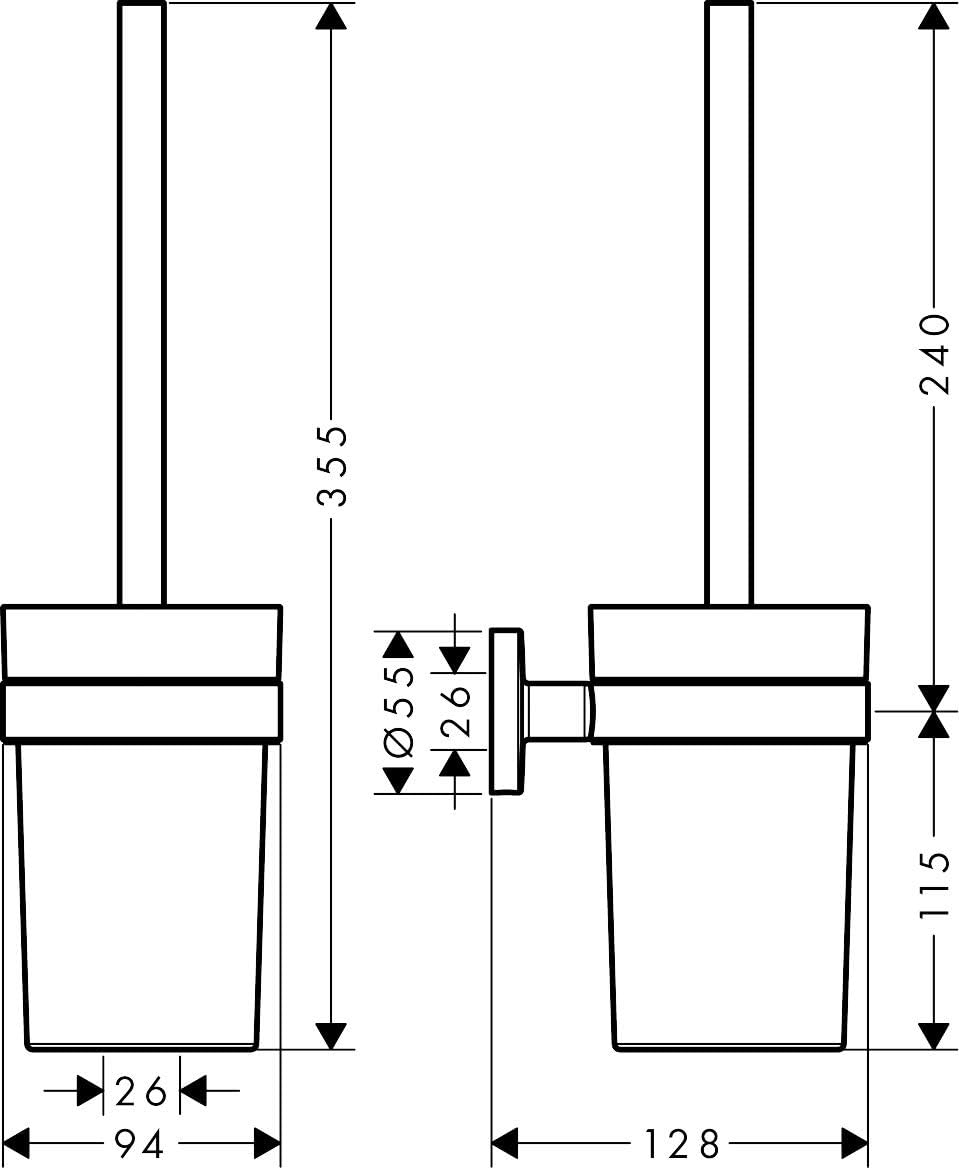 hansgrohe Logis Universal WC-Bürste (mit Halter, Wandversion) Chrom WC Bürstenhalter, WC Bürstenhalt