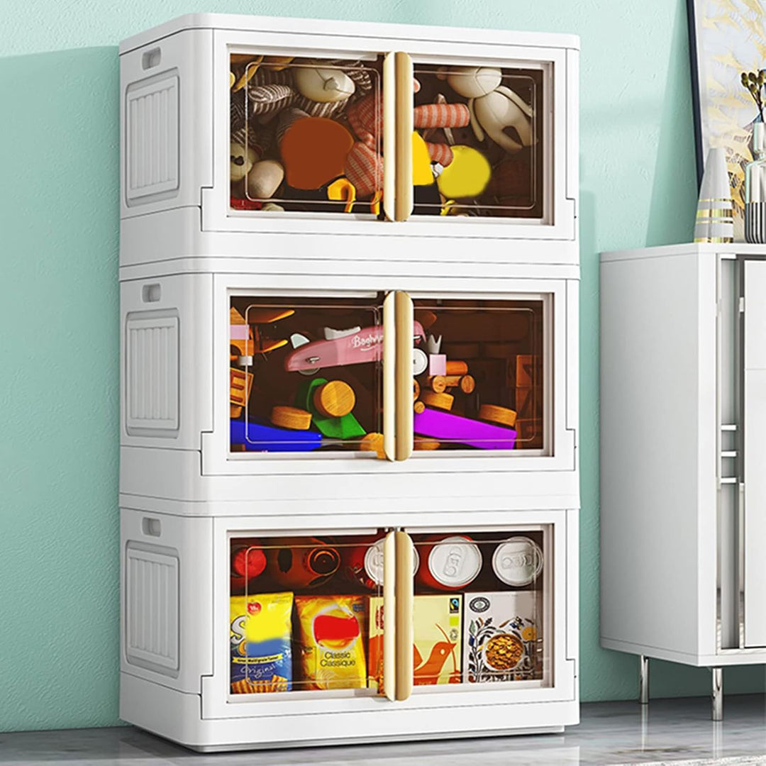 Ergocar Faltbare Kunststoff Aufbewahrungsbox, Stapelbare Aufbewahrungsbox mit Deckel und Rollen, Dop