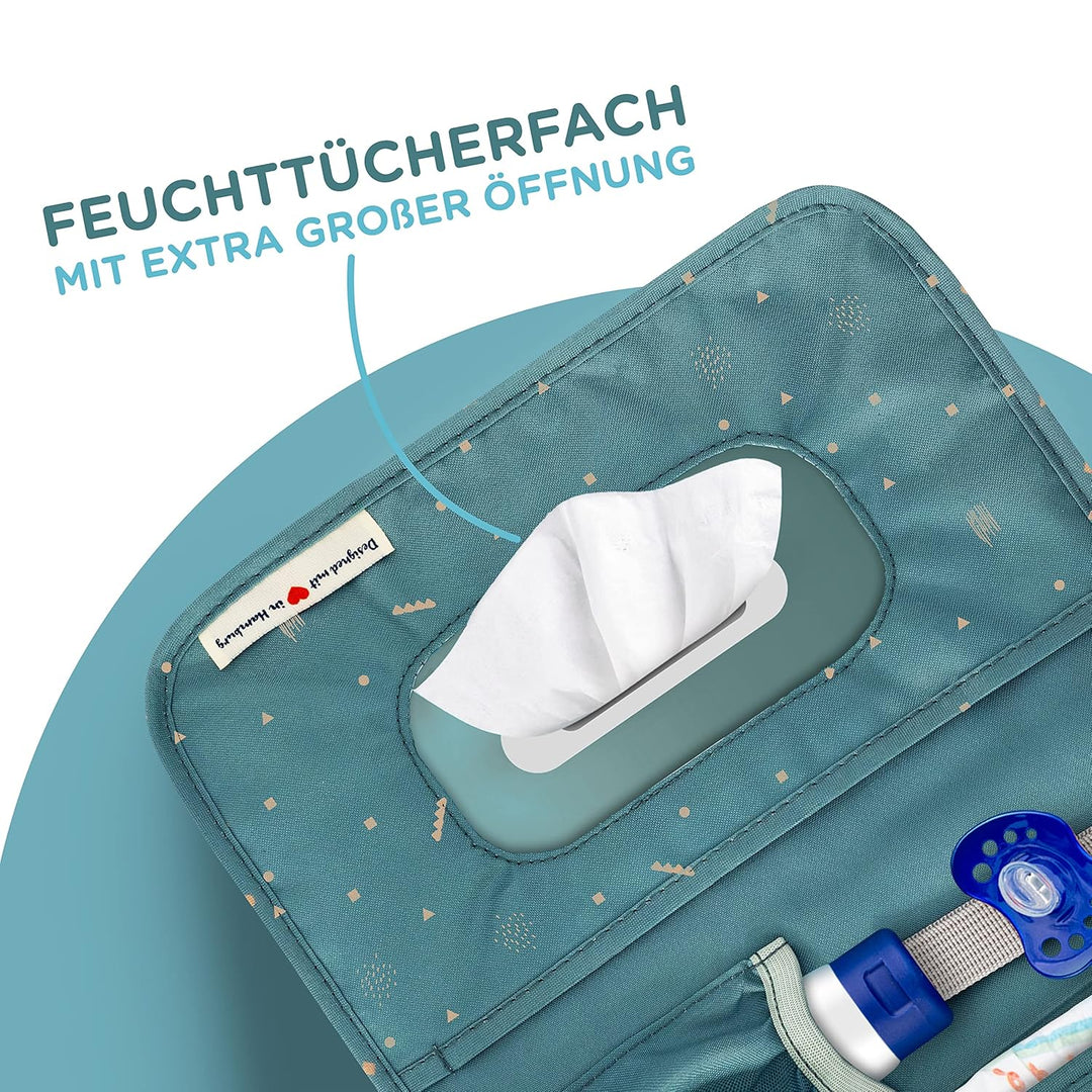 Jubi® Baby Windeltasche mit Wickelunterlage für unterwegs mit extra viel Platz - Kleine Wickeltasche