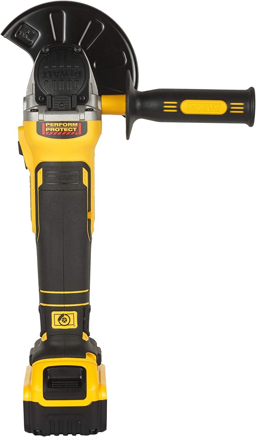 Dewalt 18 Volt 125 mm Akku-Winkelschleifer DCG405P2 (800 Watt, bürstenloser Motor, Epoxyd-Harz gepan