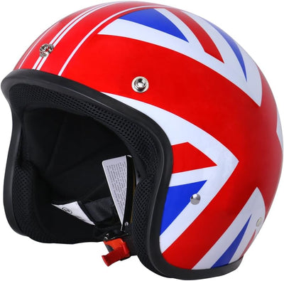 Zorax ZOR 604 Union Jack XL (61-62cm) Offenes Gesicht Motorradhelm Jethelm Damen und Herren Rollerhe