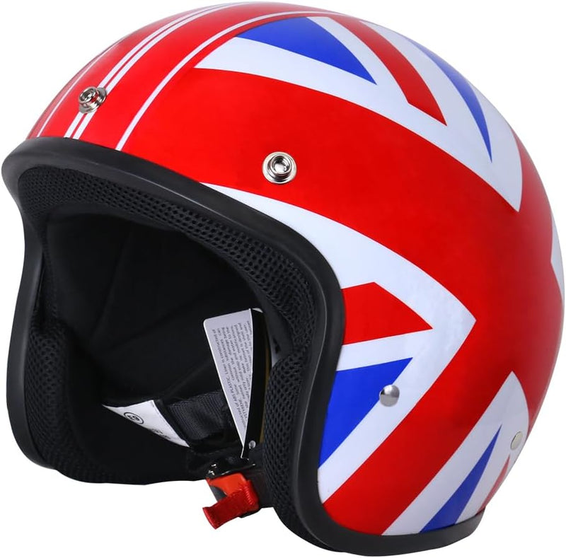 Zorax ZOR 604 Union Jack XL (61-62cm) Offenes Gesicht Motorradhelm Jethelm Damen und Herren Rollerhe