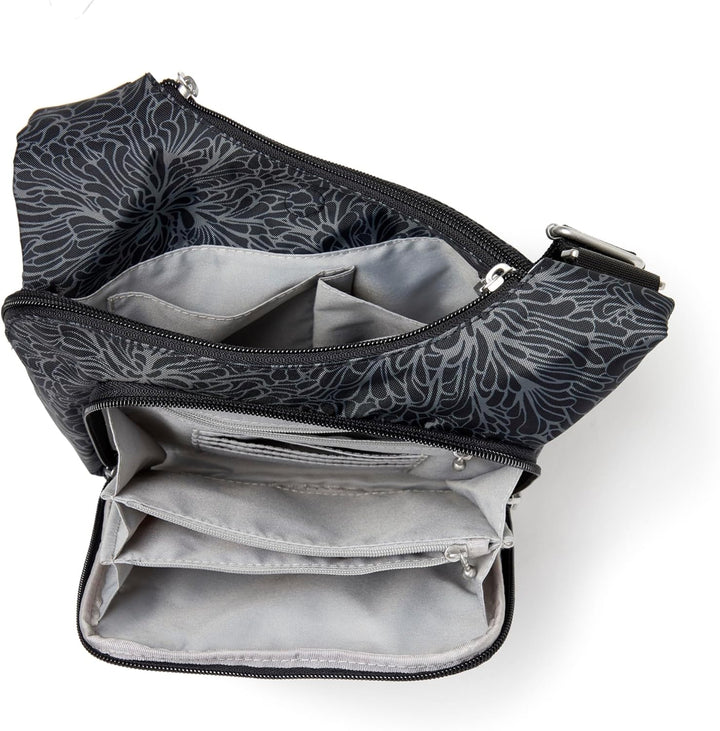 Baggallini Criss Cross Crossbody Bag Midnight Blossom, Midnight Blossom