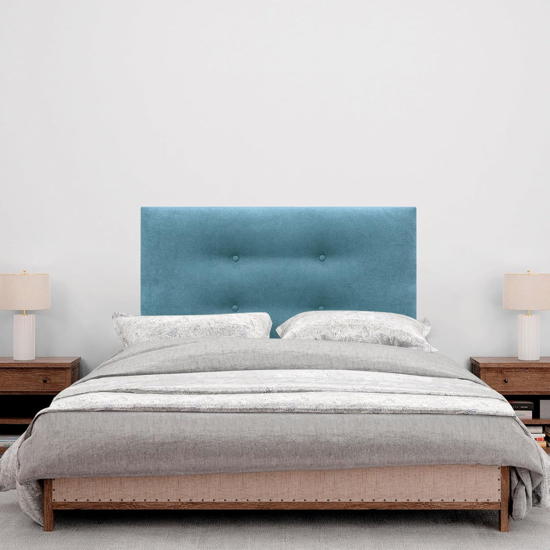 DHOME Kunstleder oder Stoff Kopfteil AQUALINE Pro mit 2 Reihen von Knöpfen gepolstertes Kopfteil Lux