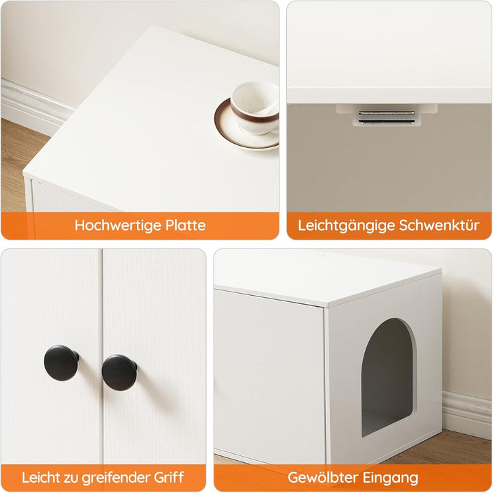 HOOBRO Katzenklo Schrank aus Spanplatte, Katzentoilette Schrank, versteckter Katzenkloschrank mit Se