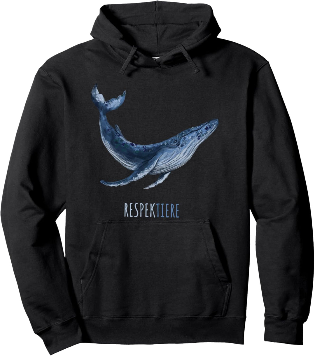 respekTIERE Wal Buckelwal Umweltschutz Veganer Vegetarier Pullover Hoodie