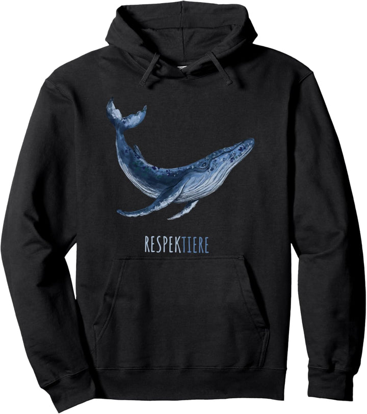 respekTIERE Wal Buckelwal Umweltschutz Veganer Vegetarier Pullover Hoodie