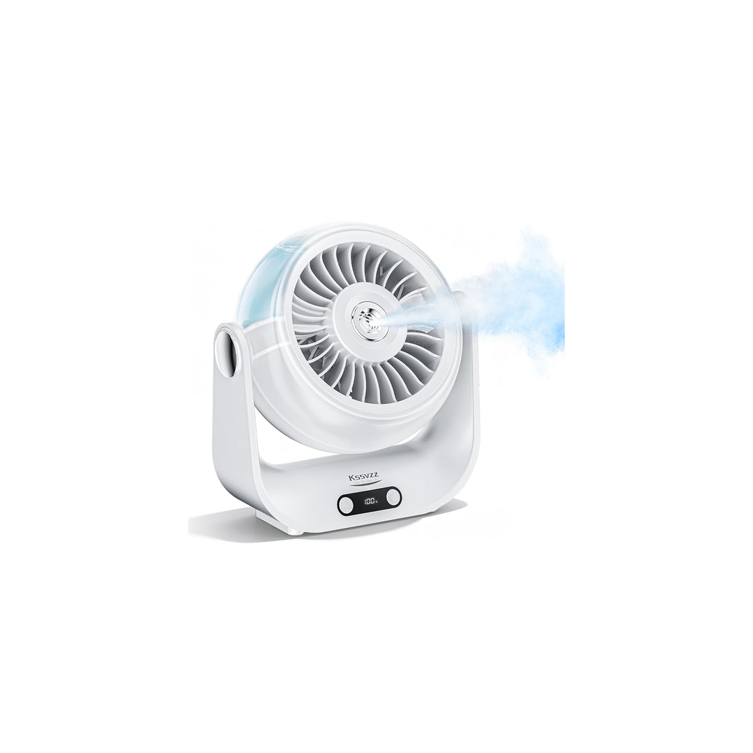 Kssvzz Tischventilator Leise mit Wasserkühlung - 5000mAh USB Ventilator Akku mit 5 Stufen, LED-Anzei