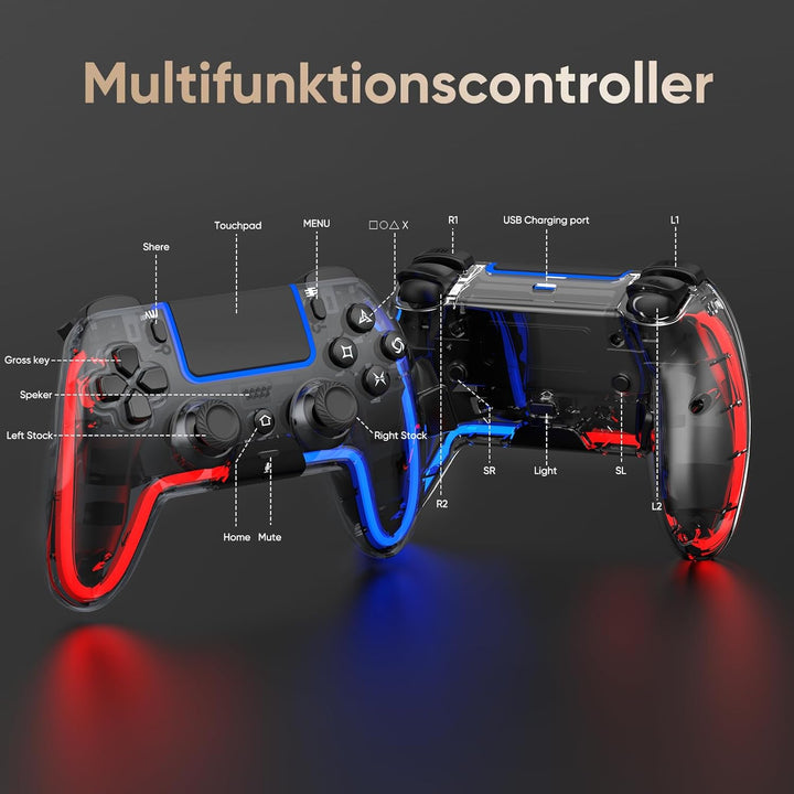 BETMI Wireless Controller für PS5, Pro/Slim/MAC/Steam Deck/PC, Hall-Effekt-Joystick, Doppelvibration