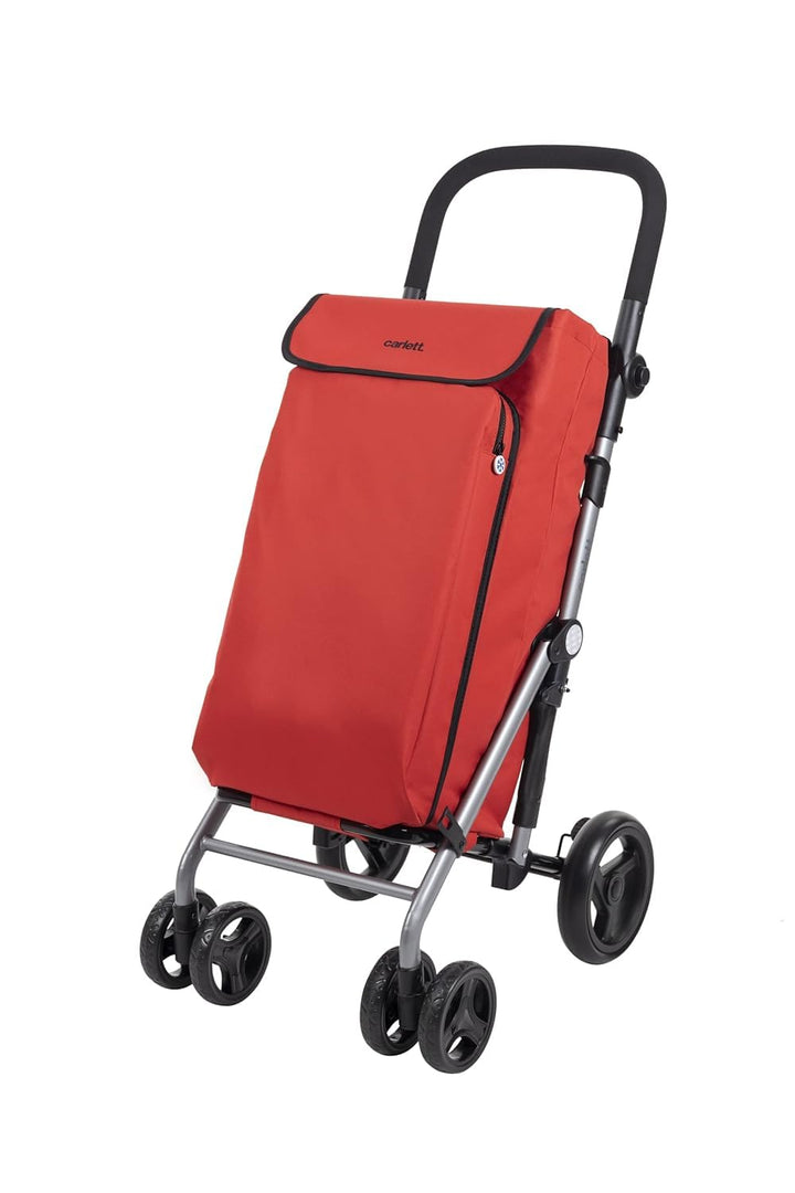 Carlett Einkaufstrolley mit 4 Rädern, faltbar, mit Abnehmbarer 48-L-Tasche, bis 25kg und 10-L-Thermo