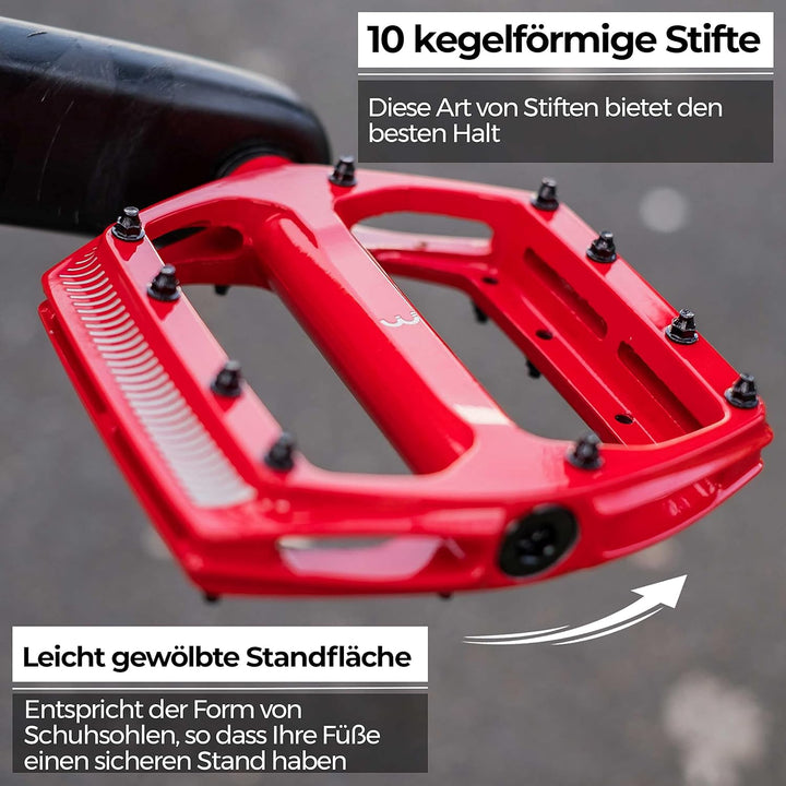 BBB Cycling Fahrrad Pedale mit Grosse Plattform Alu-Pedalkörper Auswechselbare Grip-Pins CoolRide BP
