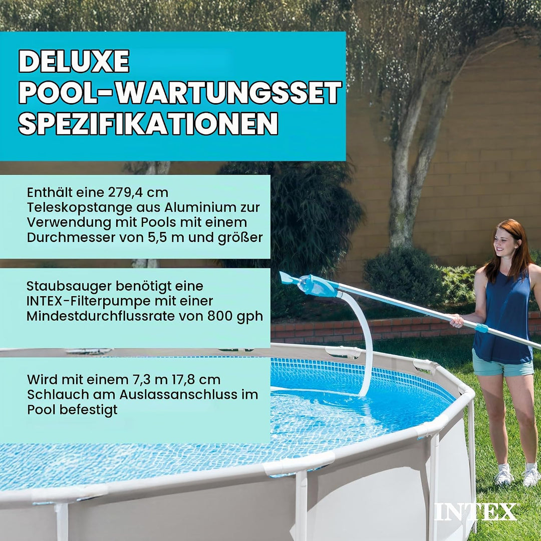 Intex Deluxe Pool Maintenance Kit - Poolzubehör - Pool Reinigungsset - 5-teilig