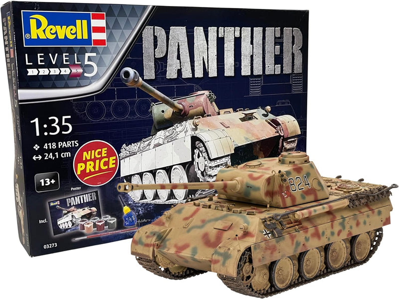 Revell NICE PRICE I Geschenkset Panther Ausführung D I Panzer für Bastler I Geschenkset für Kinder &