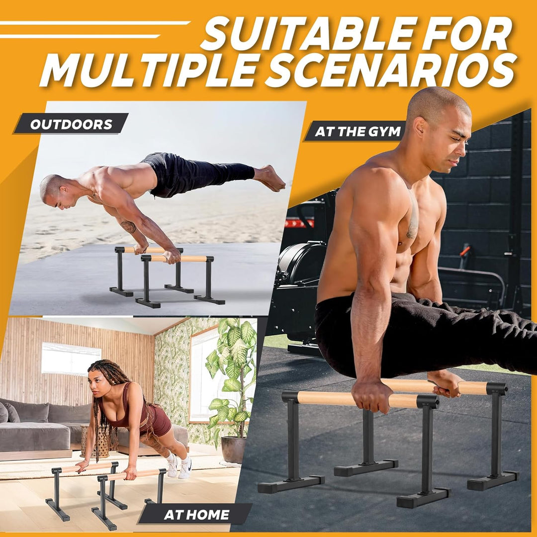Parallettes, Calisthenics Griffe für Handstand, Push-Ups, Liegestützgriffe Holz für Fitness zuhause
