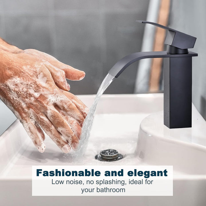 iVIGA Wasserhahn Bad, 175MM Waschtischarmatur wenig Lärm Einhandmischer Wasserfall Waschbeckenarmatu