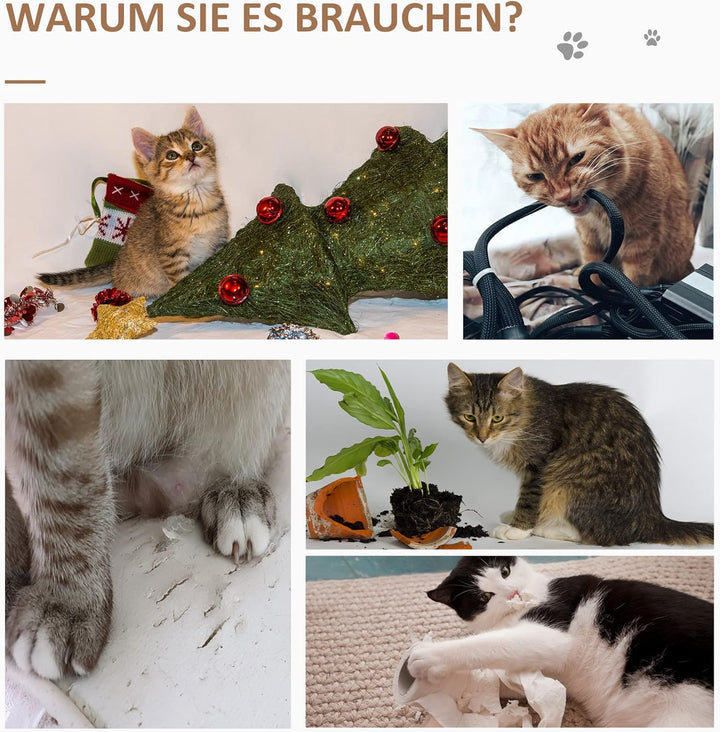 PawHut Katzenkratzbaum Katzenspielzeug Kletterbaum Spielmöglichkeiten Spielsisal Spielseil PB-Platte