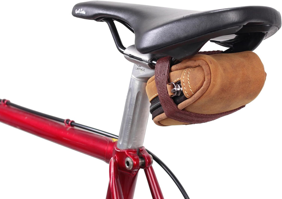 Gusti Satteltasche Leder - UDO B. Schlauchtasche mit wasserfestem Fahrradtasche für Werkzeug Lederta