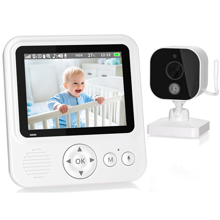 BURNNOVE Babyphone mit Kamera 720P IPS Video Babyphone ohne WLAN 2000mAh Akku 4X Zoom VOX-Modus Nach