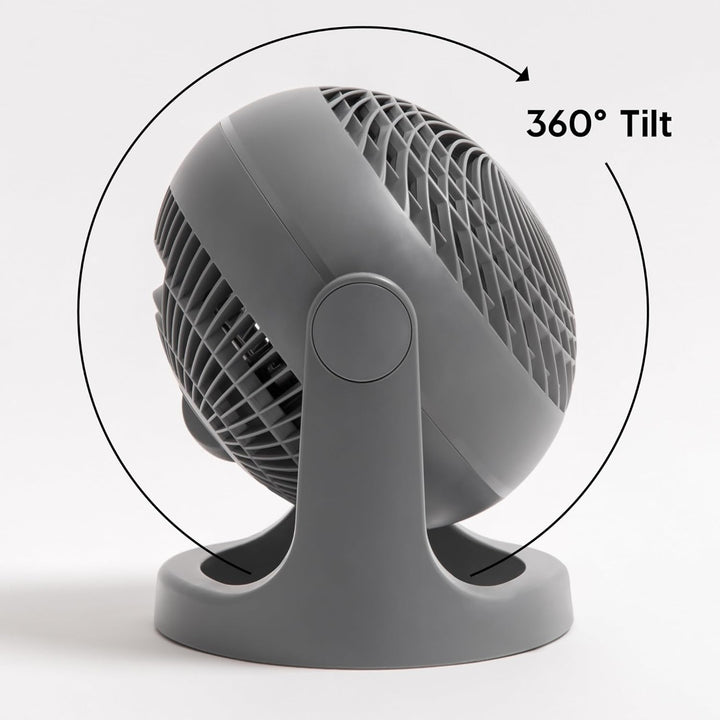 Iris Ohyama Woozoo, 23m², Ventilator, Grau, 3 Geschwindigkeiten, leise, Table Fan, Tischventilator,