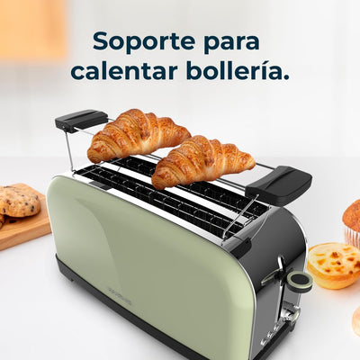 Cecotec Vertikaler Toaster Toastin' time 1500 Green, 1500W, Doppelter langer und breiter Schlitz 3,8