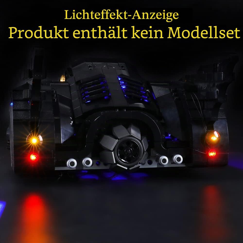 GEAMENT LED Licht-Set Kompatibel mit Lego Super Heroes 1989 Batmobile - Beleuchtungsset für DC 76139