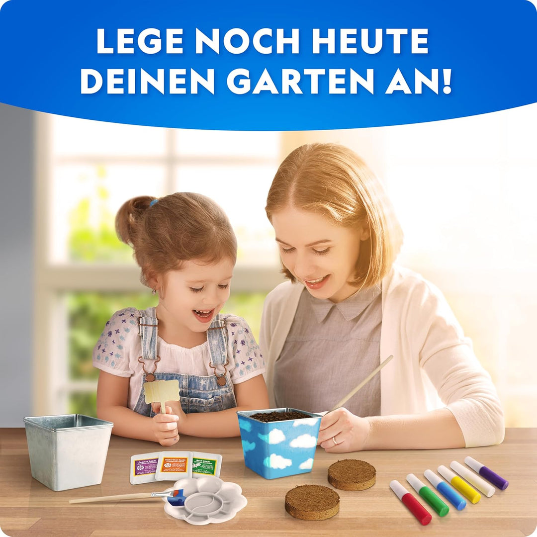 Blue Marble National Geographic Garten-Set für Kinder – Pflanzset mit 3 Edelstahltöpfen, Farben & Au