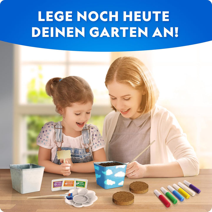 Blue Marble National Geographic Garten-Set für Kinder – Pflanzset mit 3 Edelstahltöpfen, Farben & Au