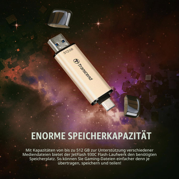 Transcend 256GB JetFlash 930C USB 3.2 Gen 1 Flash Drive TS256GJF930C, Rose Gold, 256GB
