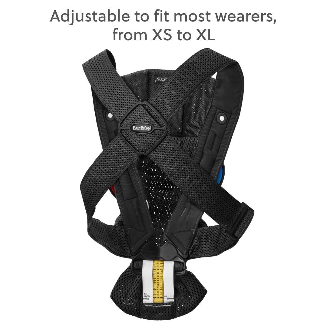 BabyBjörn Babytrage Mini, 3D-Netzstoff, Schwarz Schwarz 3D-Netzstoff, Schwarz 3D-Netzstoff