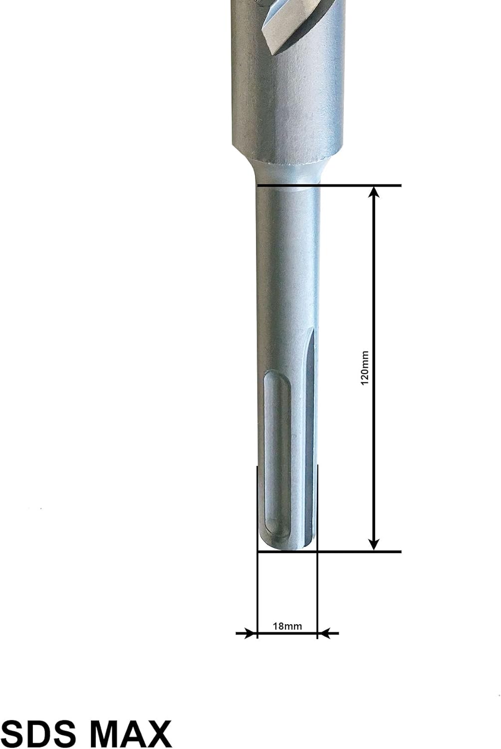 SDS Max Bohrer 26mm Ø - Länge 26x300 mm (Ideal zum Bohren in Beton/Naturstein/Mauerwerk, 4 Hartmetal