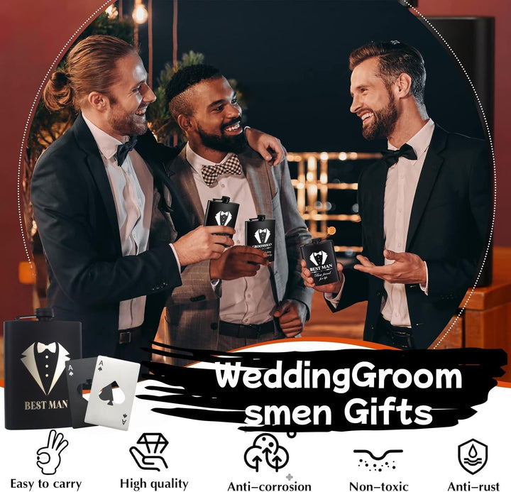 Flachmann Mit Gravur Flachmann 8oz Edelstahl Geschenkset Schwarze Geschenkbox mit 2 Bechern und 1 Tr
