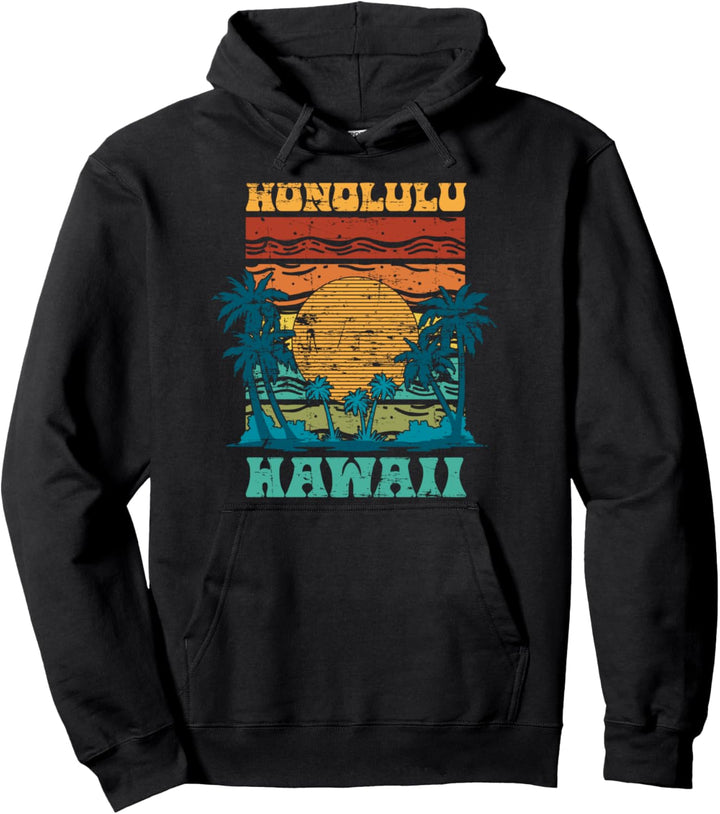 Sommerurlaub Aloha Hawaiianische Palmen Honolulu Hawaii Pullover Hoodie