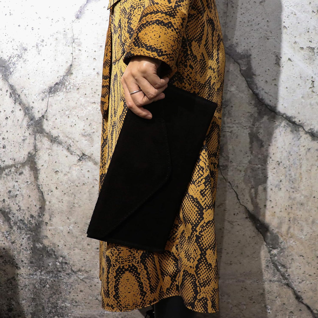 SH Leder Echtleder Clutch Umhängetasche kleine Tasche Abendtasche in Wildleder oder Metallic 31,5x16