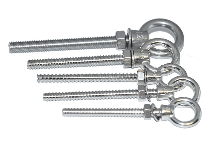 Augbolzen M6X60 Edelstahl A4 8 Stück - Ringbolzen mit metrischem Gewinde, Unterlegscheibe und Mutter