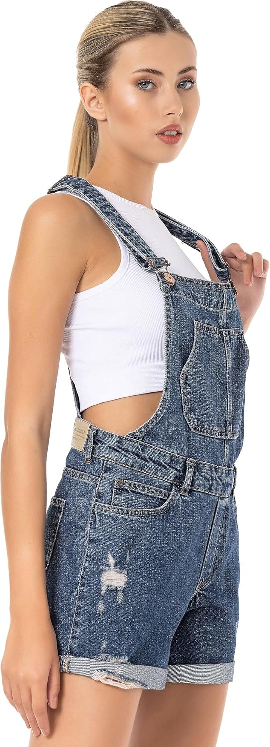 Redbridge Denim Latzhose für Damen Jeans Overall Jumpsuit 30W Blau, 30W Blau