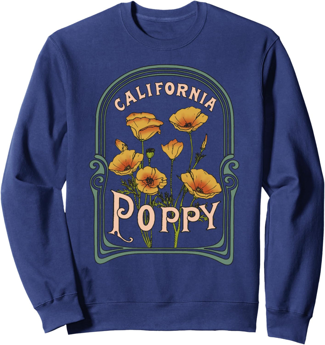 California Poppy Creative Outline and Picture Sweatshirt