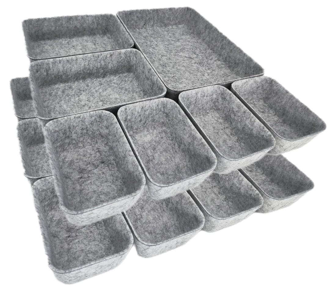 Praktisches Schubladen Organizer Filz - 14er-Set, Waschbare Filz Organizer für Schminktisch für Selb