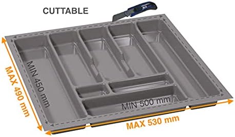 Alusfera Besteckkasten für Schubladen 60cm - Besteckeinsatz - Praktisch Schubladen Ordnungssystem -