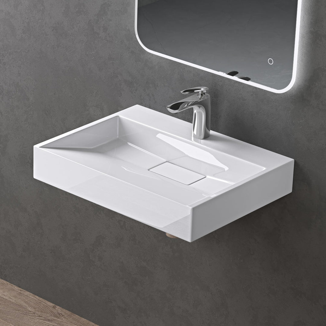 doporro Design Waschbecken Bad Weiss 50x38x11 cm | Aufsatzwaschbecken Gussmarmor | Waschtisch inkl.