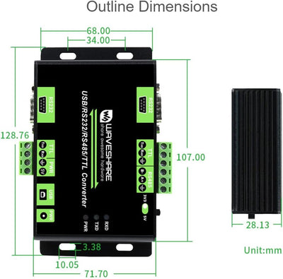 Industrial Isolated USB / RS232 / RS485 / TTL to RS232 / 485 / TTL Converter, Multi-Bus Conversion,