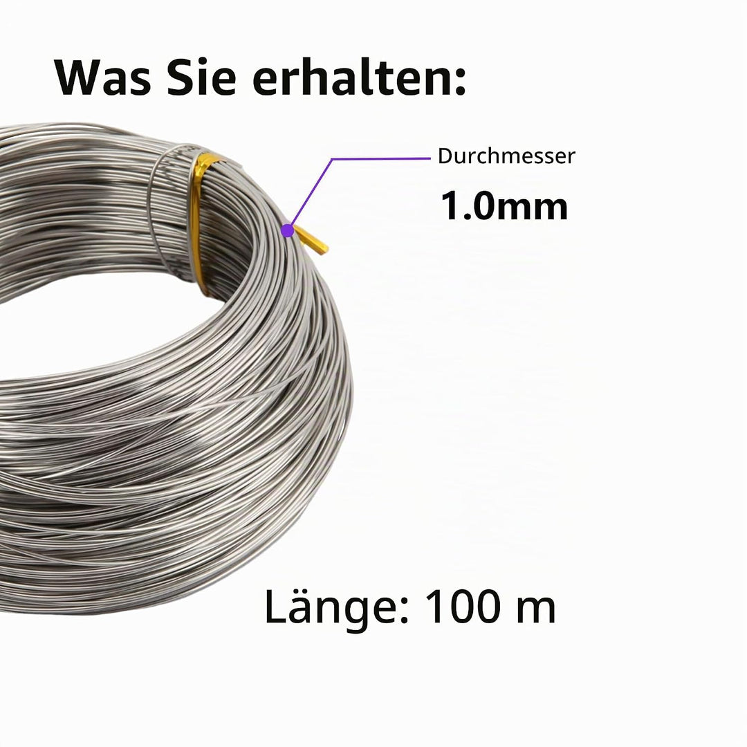 Draht Edelstahl,Edelstahldraht φ1.0mm 100 M,Draht,Edelstahl Draht,Draht,Basteldraht,Draht Zum Bastel