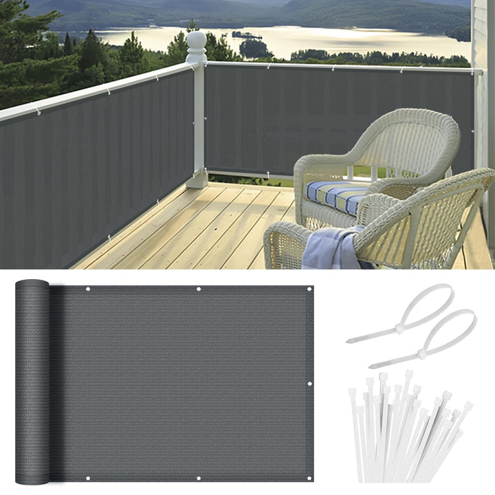 HENG FENG Balkon Sichtschutz 1x4m，HDPE Balkonverkleidung wetterfest, UV-Schutz, Atmungsaktiv,mit Kab