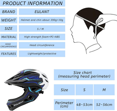 EULANT Fahrradhelm mit Kinnschutz für Jugendliche,Kinder Fullface Helm,BMX helme Jungen,Downhill Hel