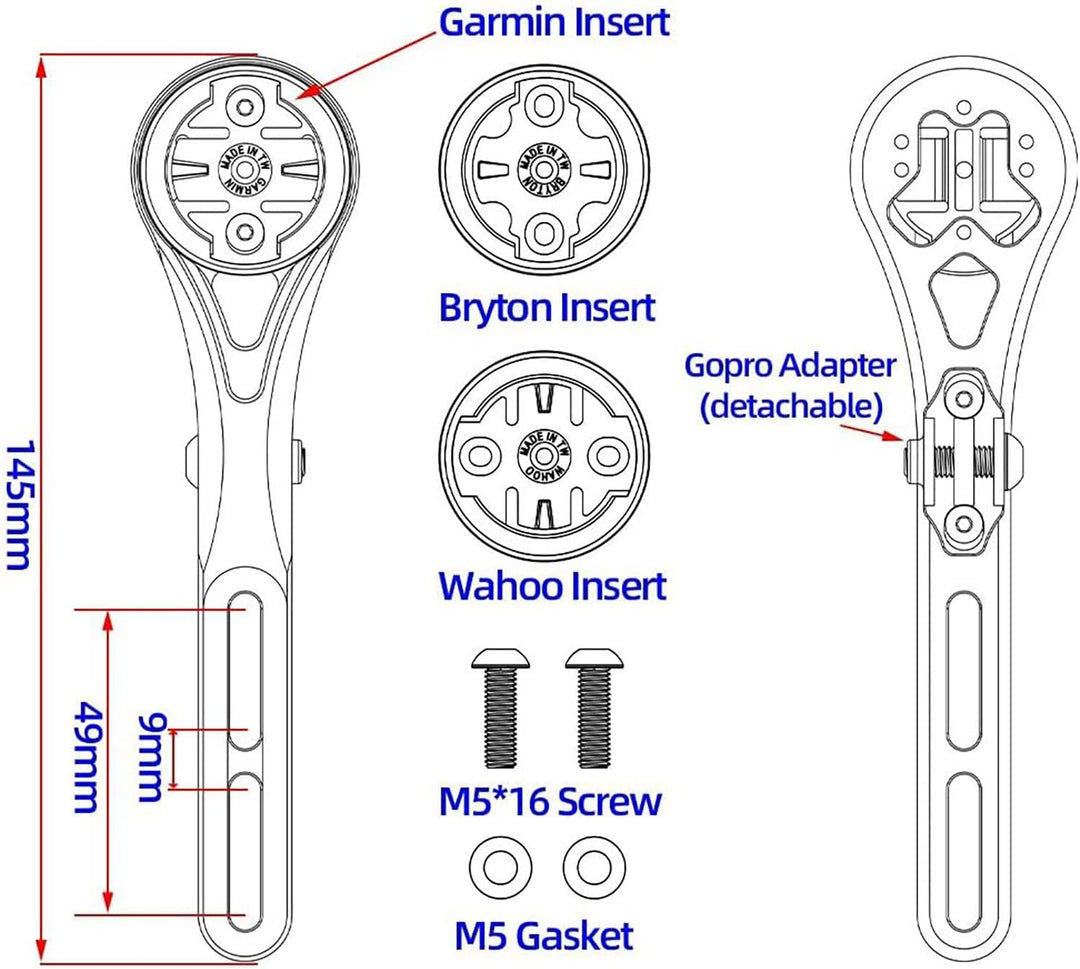 Integrierte Fahrrad Computer Halterung für Rennrad (Aluminiumlegierung) Lenkerhalterung für Garmin E
